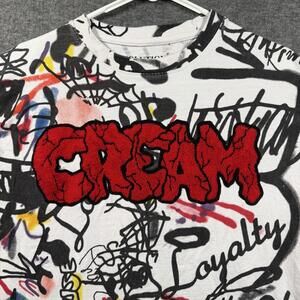 Evolution In Design Shirt Mens Medium White CREAM Graffiti Streetwear Tee